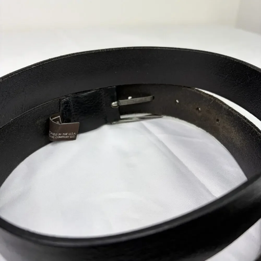 Trafalgar Carrollton Black Italian Leather Waist Belt Men’s Size 42 Made Italy
